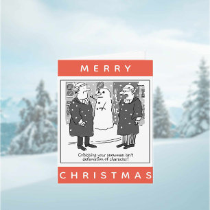 Legal Lawyers And a Snowman Cartoon Christmas Card