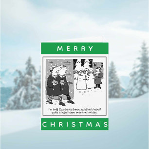 Legal Lawyers And Snowmen Cartoon Christmas Card