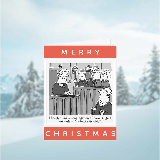 Legal Lawyers Funny Courtroom Cartoon Christmas Card (Creator Uploaded)