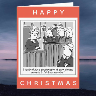 Legal Lawyers Funny Courtroom Cartoon Christmas Card