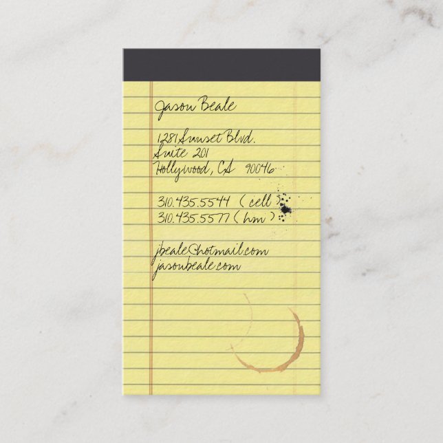 Legal Notepad Business Card (Front)
