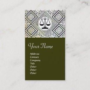 LEGAL OFFICE, ATTORNEY DAMASK green Business Card