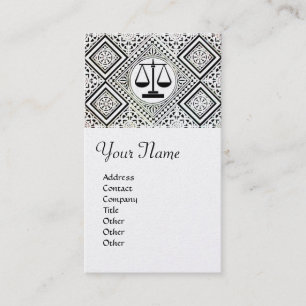 LEGAL OFFICE, ATTORNEY DAMASK pearl paper Business Card