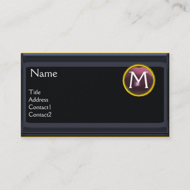 LEGAL OFFICE,ATTORNEY Monogram black purple Business Card (Front)