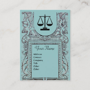 LEGAL OFFICE, ATTORNEY Monogram ,blue Business Card