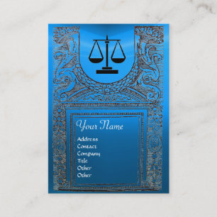 LEGAL OFFICE, ATTORNEY Monogram ,blue Business Card