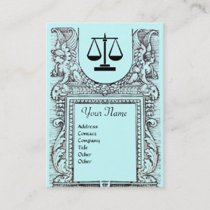 LEGAL OFFICE, ATTORNEY Monogram ,blue Business Card