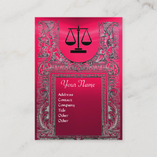 LEGAL OFFICE, ATTORNEY Monogram ,pink Business Card