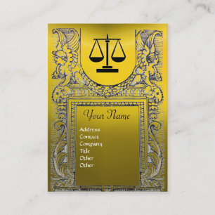 LEGAL OFFICE, ATTORNEY Monogram yellow Business Card