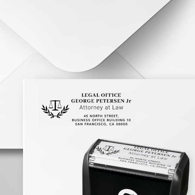 Legal office logo scales of justice custom classy self-inking stamp (Creator Uploaded)