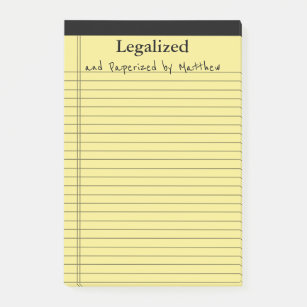 Legal Pad for Legal Thoughts Personalised Post-it Notes