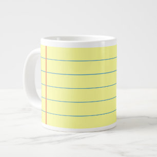 Legal Pad Pattern Large Coffee Mug