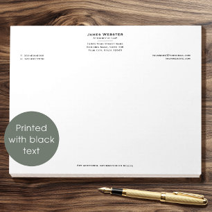Legal & Professional Attorney at Law Classic Black Notepad