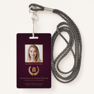 Legal Professional Business Photo Personalised ID Badge