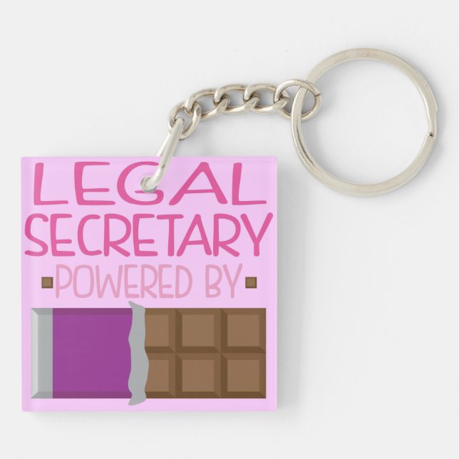 Legal Secretary Chocolate Gift for Her Key Ring (Back)