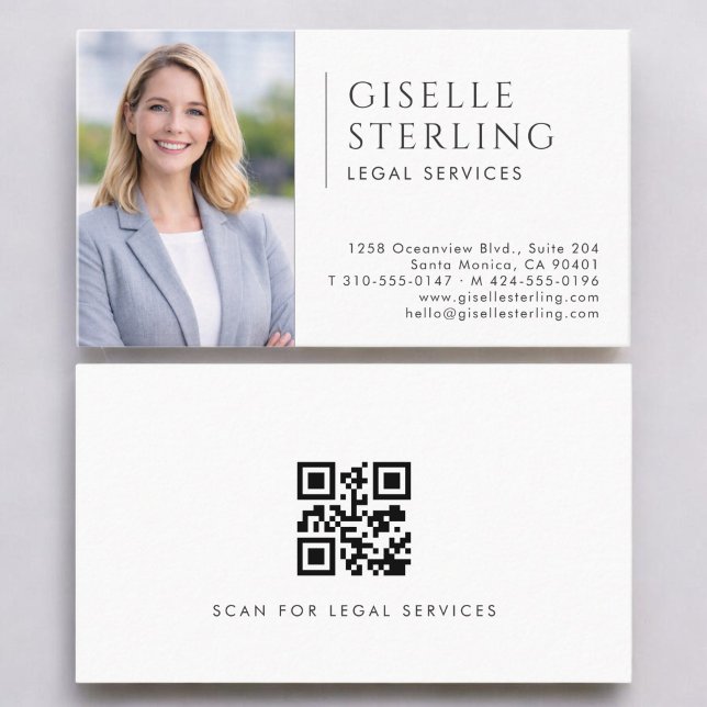 Legal Services Photo QR Code Business Card (Creator Uploaded)