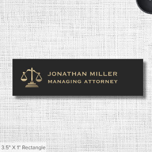 Legal Services Scales of Justice Logo Name Tag