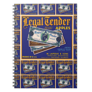 Legal Tender Apples multi print Spiral Notebook