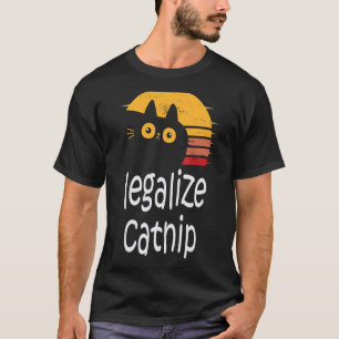 Legalise Catnip Cat Vintage Retro Feel T-Shirt