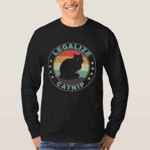 Legalise Catnip Cute Cat Retro Sign Humour T-Shirt