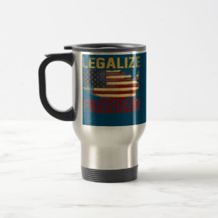 Legalise Freedom Patriotic USA American Flag Travel Mug