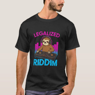 Legalised Riddim Funny Sloth DJ Rave Electro Music T-Shirt