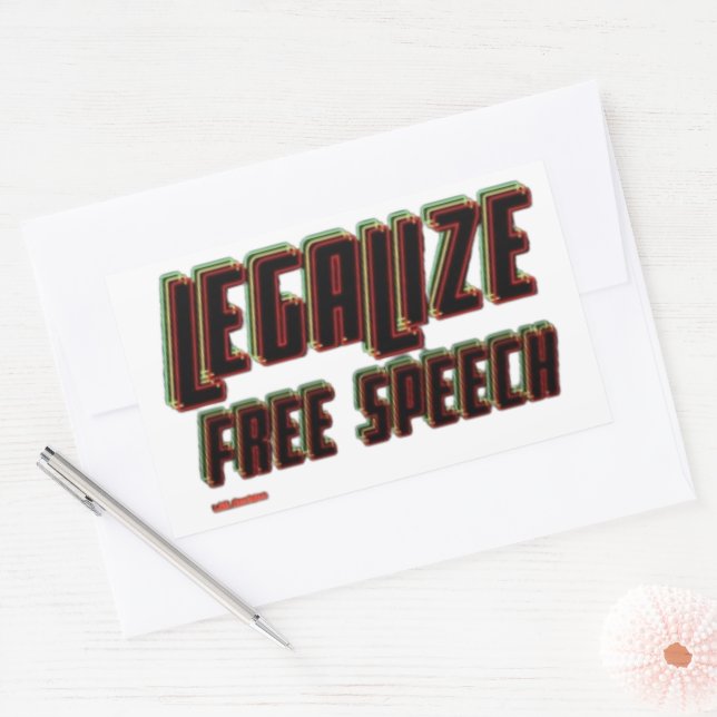 LEGALIZE FREE SPEECH  RECTANGULAR STICKER (Envelope)