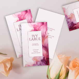 legant Pink Marble Therapist Business Card