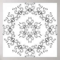 legant Scrollwork Mandala with Leaf Flourishes