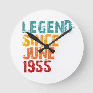 Legend 1955 70th Birthday Gifts 70 Year Old Round Clock