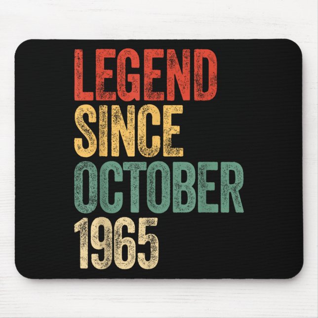 Legend 1965 60th Birthday For Men Women 60 Years O Mouse Pad (Front)