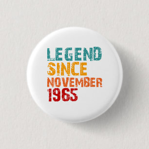 Legend 1965 60th Birthday Gifts for Men Women 60 Y 3 Cm Round Badge