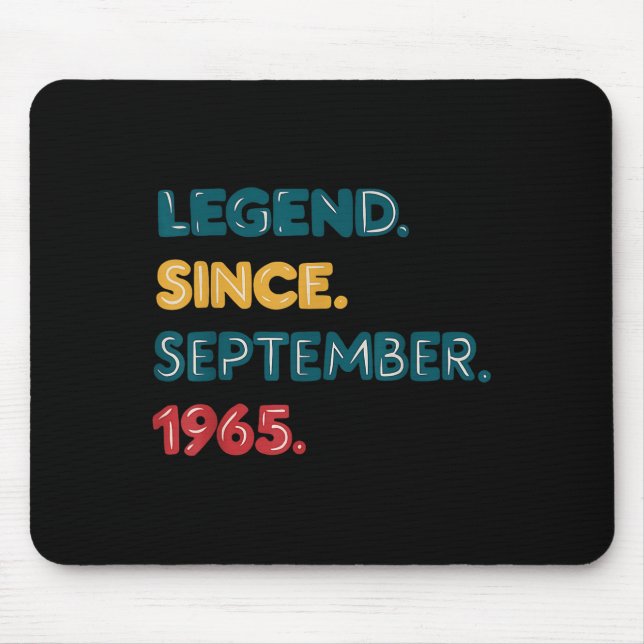 Legend 1965 60th Birthday Gifts For Men Women 60 Y Mouse Pad (Front)
