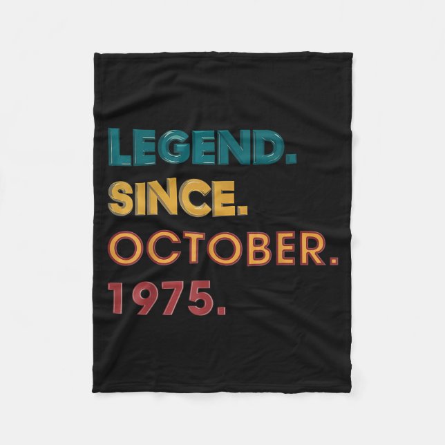 Legend 1975 50th Birthday For Men Women 50 Year Ol Fleece Blanket (Front)