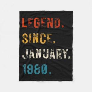 Legend 1980 46th Birthday Gifts For Men Women 46 Y Fleece Blanket