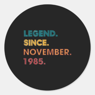 Legend 1985 40th Birthday For Men Women 40 Year Ol Classic Round Sticker