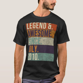 Legend & Awesome Since July 2010 Retro Birthday Bo T-Shirt