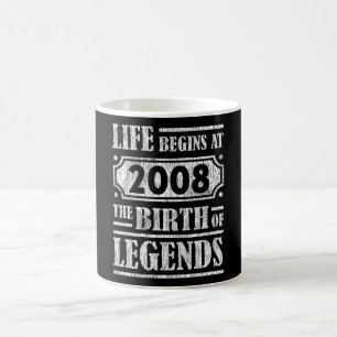 Legend Born in 2008 Retro Vintage Birthday Gift Coffee Mug