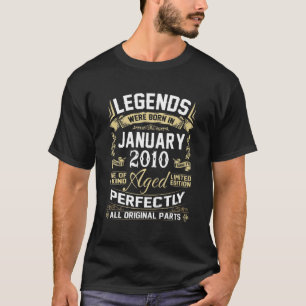 Legend Born In January 2010 12 Year Old 12Th Birth T-Shirt