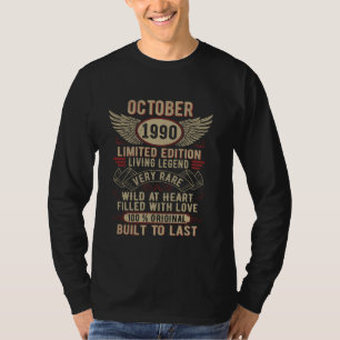 Legend Born In October 1990 Vintage Birthday T-Shirt