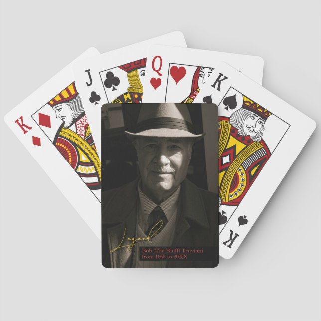 Legend Custom Memorial Photo Playing Cards (Back)