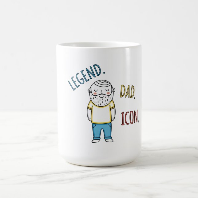 Legend. Dad. Icon. Father's Day Coffee Mug (Center)