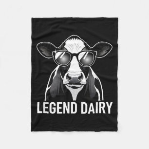 Legend Dairy, Cool Cow With Sungles Fleece Blanket