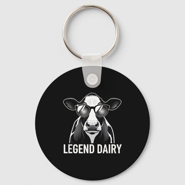 Legend Dairy, Cool Cow With Sungles  Key Ring (Front)