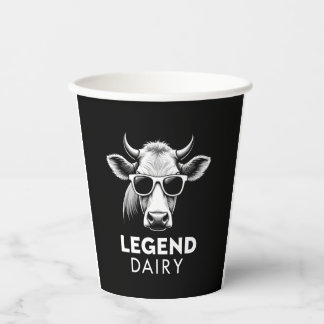 Legend Dairy Funny Farmer Cow Farmer Pun Graphic T Paper Cups