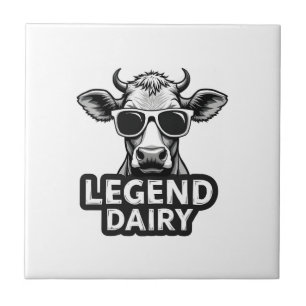 Legend Dairy Funny Farmer Cow Farmer Pun Graphic T Tile