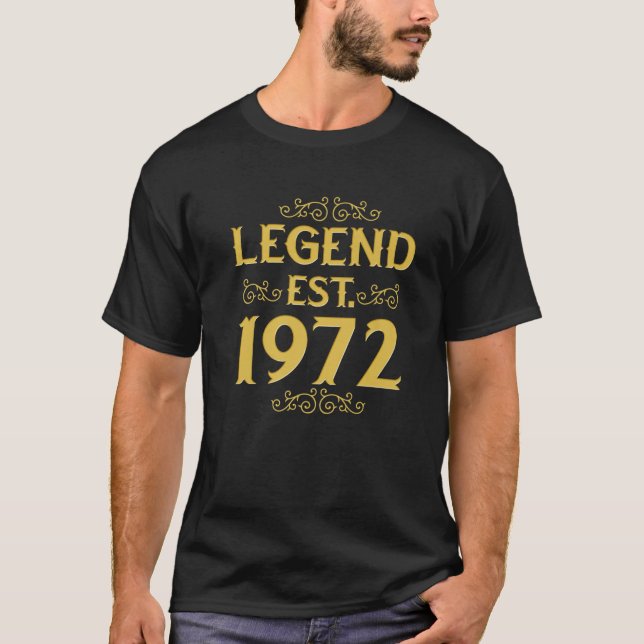 Legend Established 1972 Vintage 50Th Birthday T-Shirt (Front)