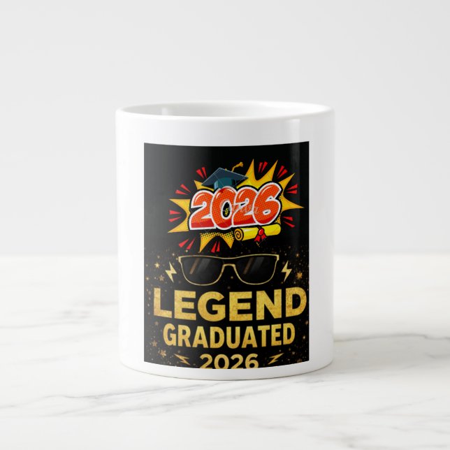 Legend Graduated 2026 Funny Graduation Design | Co Large Coffee Mug (Front)
