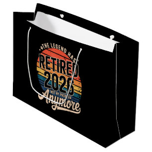 Legend Has Retired 2026 Not My Problem Anymore Large Gift Bag