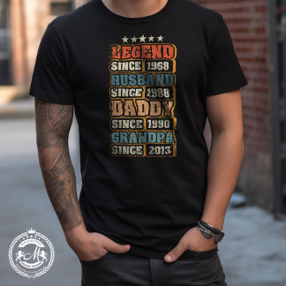 Legend Husband Daddy Grandpa Customised  T-Shirt